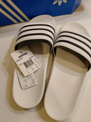 Chanclas Adidas Adilette Blancas Talla 46