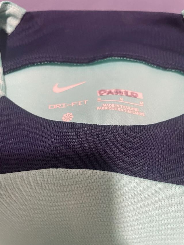 Camiseta deportiva Nike verde y azul