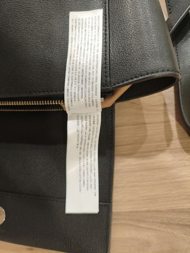 Bolso piel Adolfo Domínguez negro