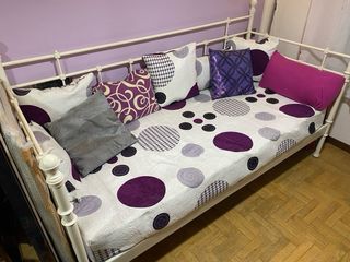 Cama individual metálica 90cm con colchón incluido