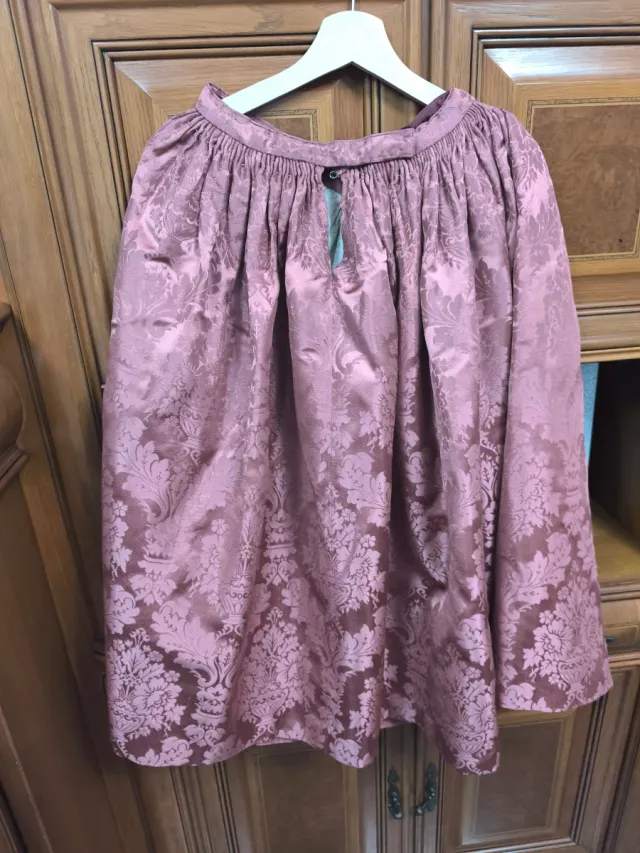 Tela fallera damasco rosa y marrón