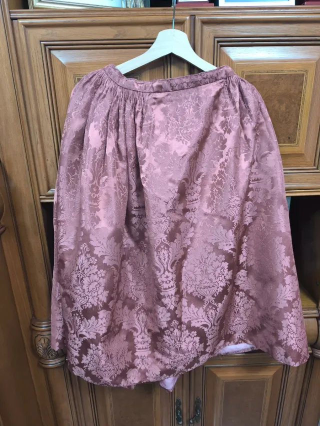 Tela fallera damasco rosa y marrón