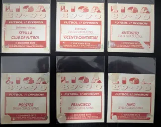 6 Cromos Sevilla F.C. Liga 1989-1990 (Despegados)