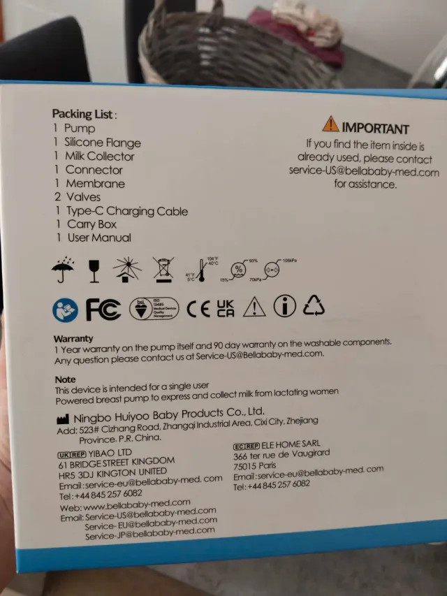 Bellababy BLA8042 Bomba de Leche Manos Libres