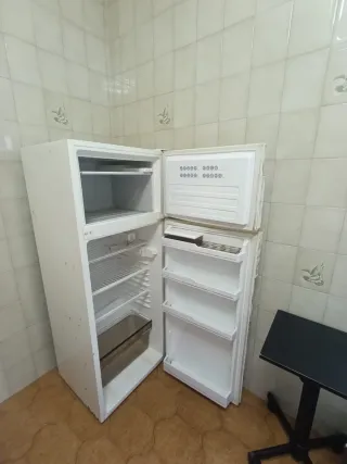 Nevera blanca con congelador