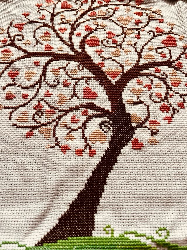 Bordados Punto de Cruz Corazones para enmarcar.