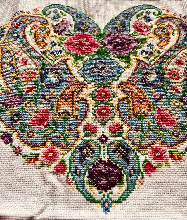 Bordados Punto de Cruz Corazones para enmarcar.