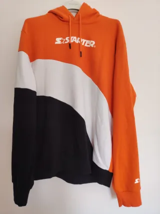 Felpa Starter Uomo XL Arancione Bianca Nera
