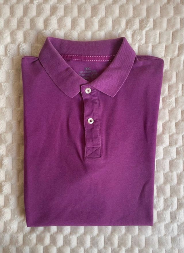 Polo morado de manga corta - Talla M