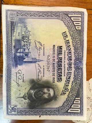 Billete 1000 pesetas Banco de España 1928