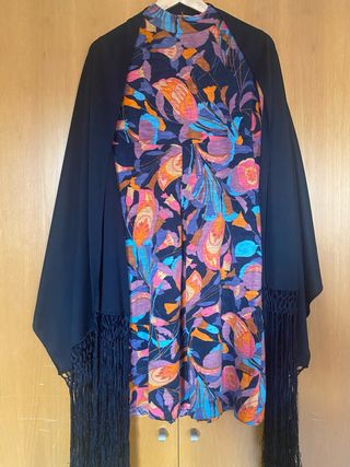 Sciarpa vintage anni '80 con frange