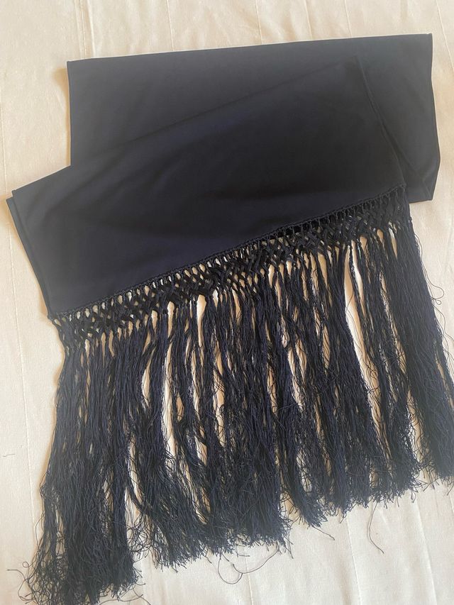 Sciarpa vintage anni '80 con frange