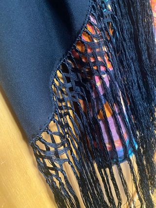 Sciarpa vintage anni '80 con frange