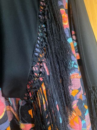 Sciarpa vintage anni '80 con frange