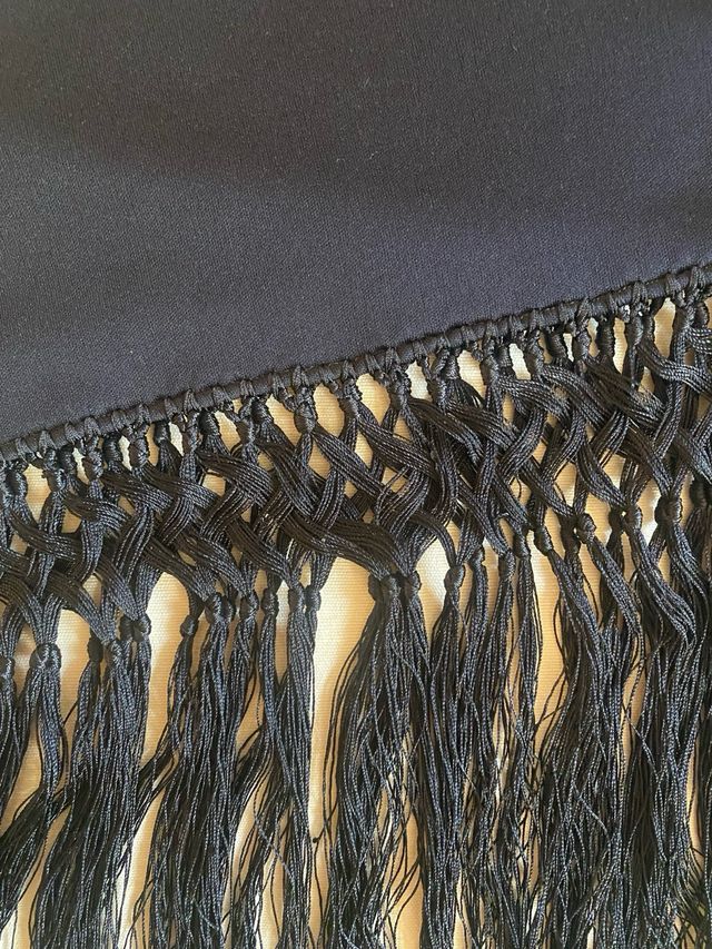 Sciarpa vintage anni '80 con frange