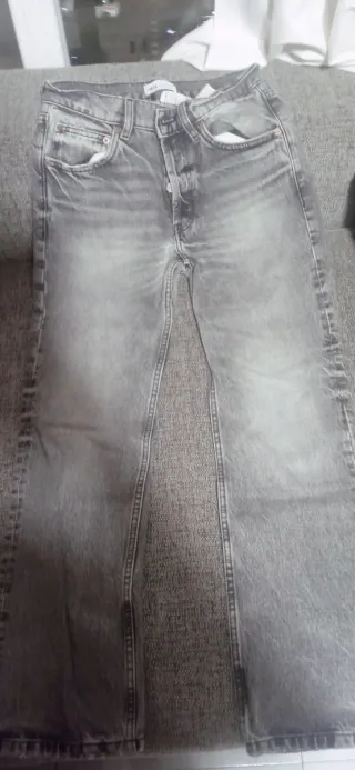 Zara Vaqueros Gris Talla 32