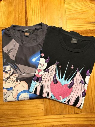Lote 2 Camisetas M Bershka Anime Naruto