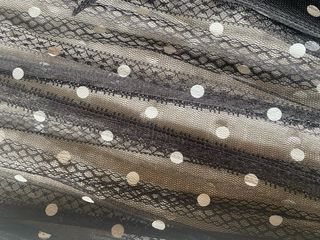 Gonna lunga pizzo nero pois bianchi