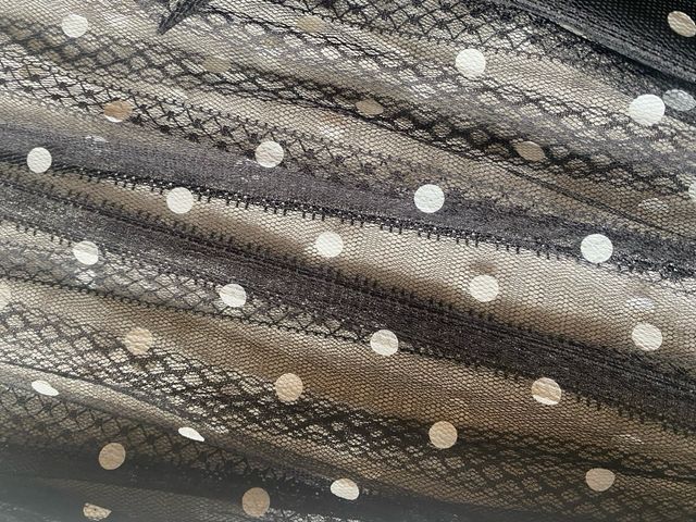 Gonna lunga pizzo nero pois bianchi