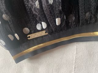 Gonna lunga pizzo nero pois bianchi