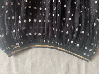 Gonna lunga pizzo nero pois bianchi