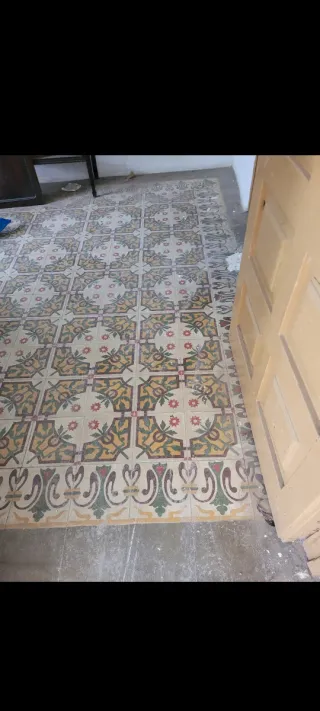 Baldosas hidráulicas antiguas decoradas