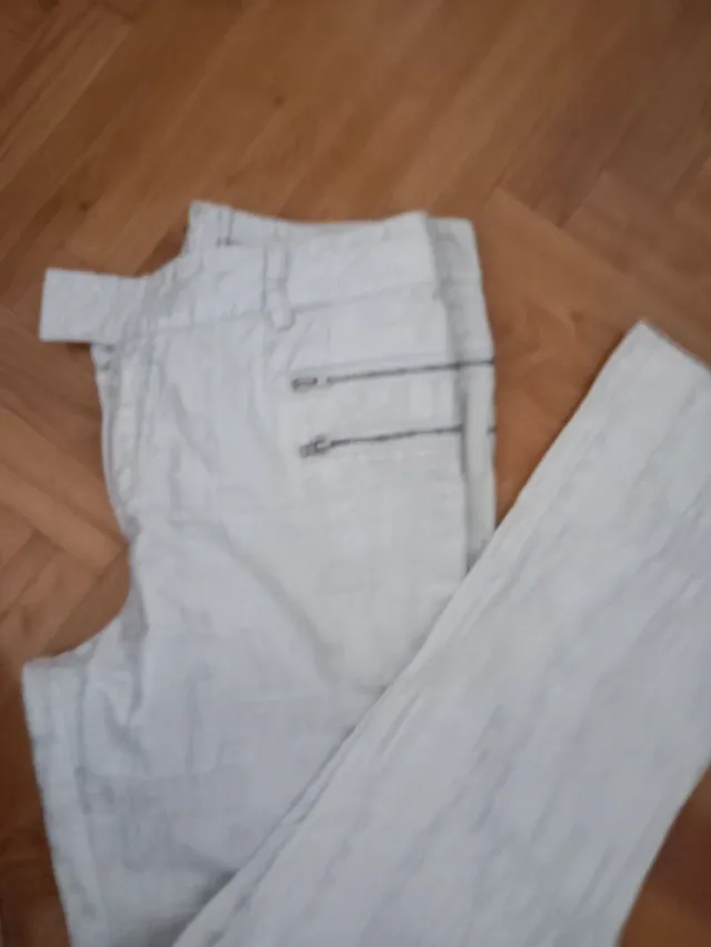Pantalón blanco Plata con cremalleras