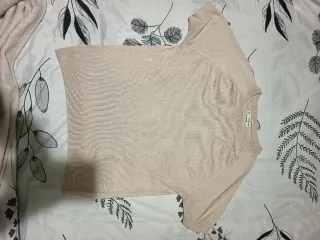 Camiseta manga corta beige