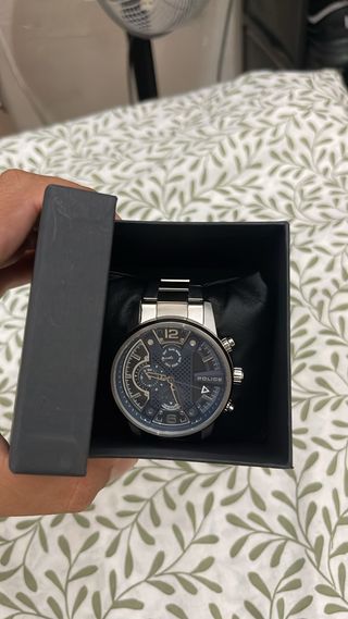 Reloj Police Hombre Plata y Negro
