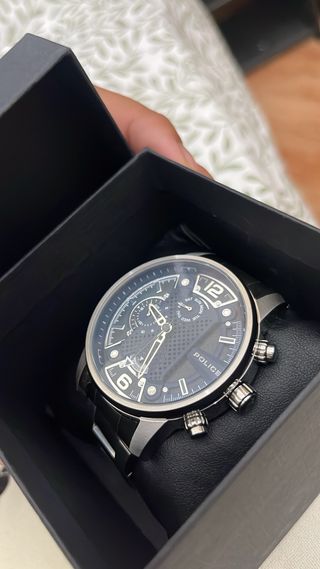 Reloj Police Hombre Plata y Negro