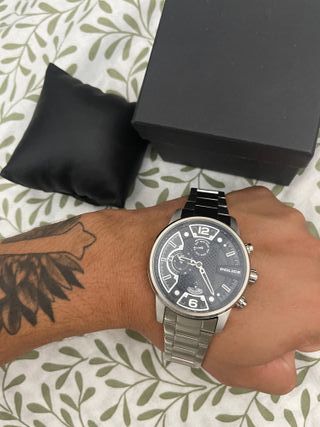 Reloj Police Hombre Plata y Negro