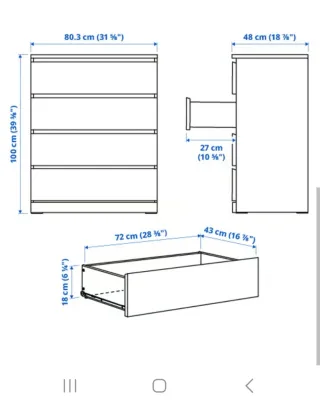 Cómoda Malm Ikea Blanca Nueva
