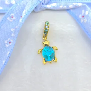 CHARM TORTUGA AZUL DORADA