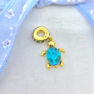 CHARM TORTUGA AZUL DORADA