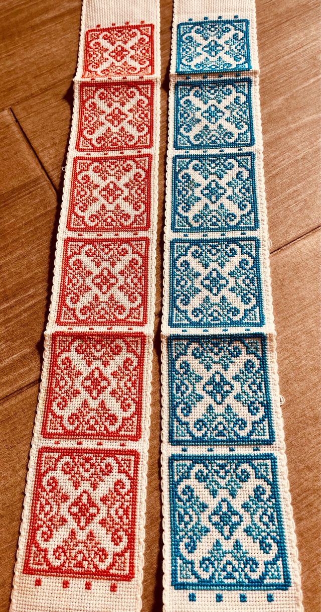 Cenefas bordadas a punto de cruz