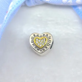 CHARM CORAZON PLATA Y DORADO
