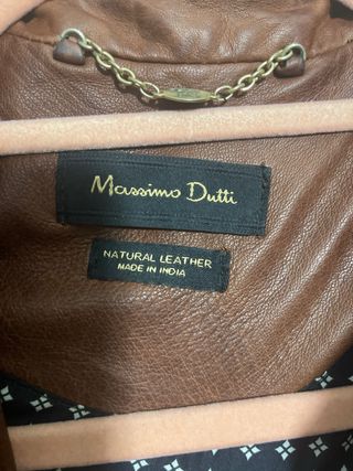 Chaqueta de piel Massimo Dutti Marrón