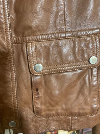 Chaqueta de piel Massimo Dutti Marrón