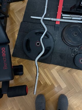 Banco, Rack, Barras y Discos Gym