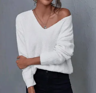 Jersey punto amplio blanco talla única