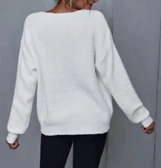 Jersey punto amplio blanco talla única