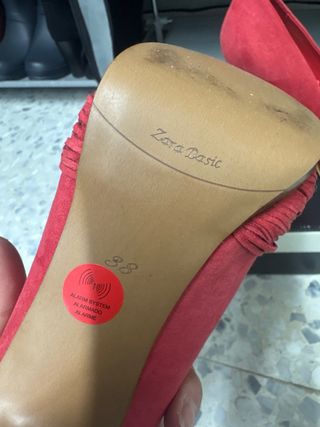 Zapatos Zara tacón rojos peep toe
