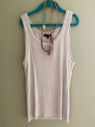 Camiseta sin mangas Massimo Dutti beige