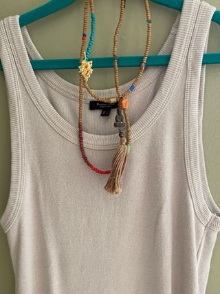 Camiseta sin mangas Massimo Dutti beige