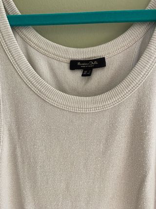 Camiseta sin mangas Massimo Dutti beige