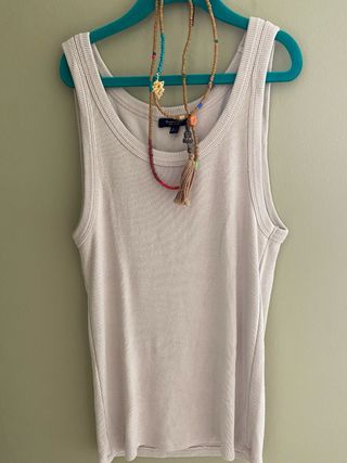 Camiseta sin mangas Massimo Dutti beige