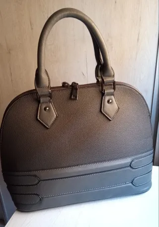 Bolso de mano gris marengo