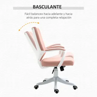 Silla de Oficina Vinsetto Giratoria Rosa