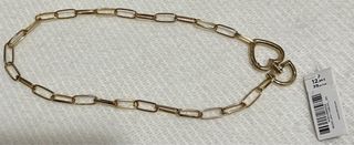 Colar corrente com fecho coração dourado