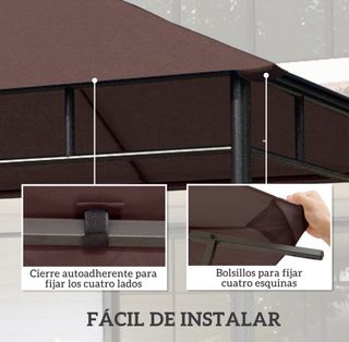 Tetto di ricambio per gazebo marrone